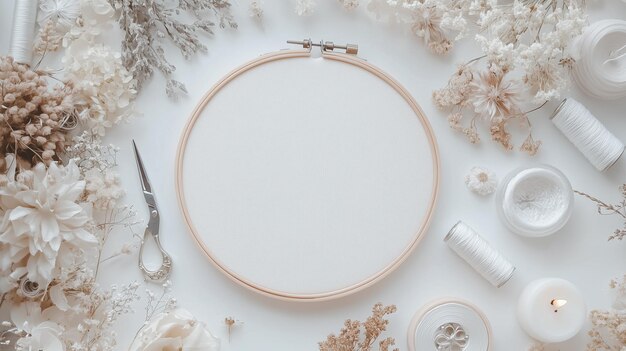 Haftowany kwiatowy obręcz